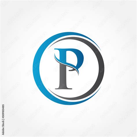 Circle Letter P Logo With Creative Modern Business Typography Vector