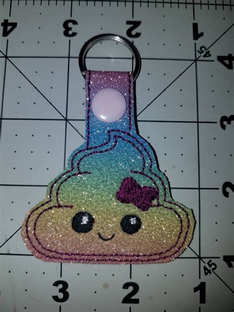 Emoji Keychain Rainbow Poop Emoji Emoji Key Chain Glitter | Etsy