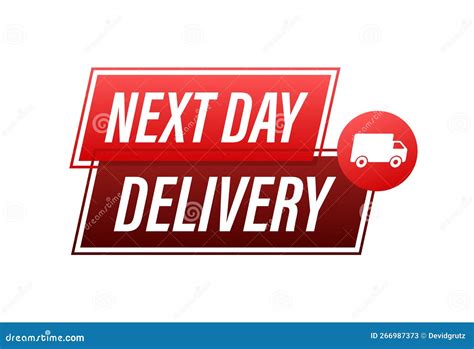 Next Day Delivery Sign Label Vector Stock Illustration Stock Vector