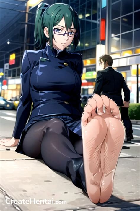 Maki Zenin Jujutsu Kaisen Sitting Presenting Feet AI Porn