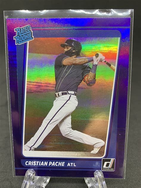 Donruss Christian Pache Purple Holo Rated Rookie Card Rc Atlanta