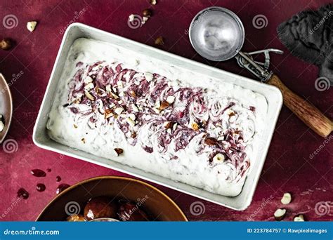 Homemade Roasted Plum Ice Cream Recipe Food Photography Stock Image Image Of Home Fruitarian