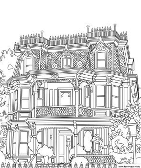 Beautiful Houses Bundle 10 Printable Adult Coloring Pages From Favoreads Coloring Book Page For