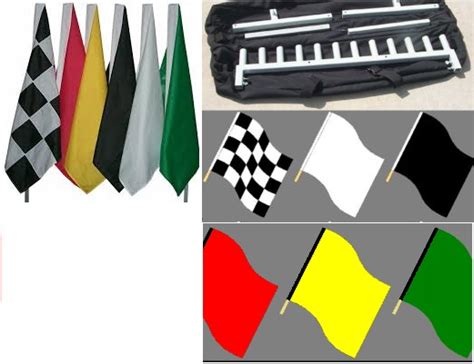 Deluxe Set Of Flags W Double Bag And Stand Gyrwchkblkblu Professional Motorsports Solutions