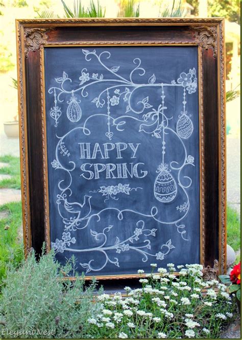 Elegant Nest Spring Chalk Art Spring Chalkboard Art Spring