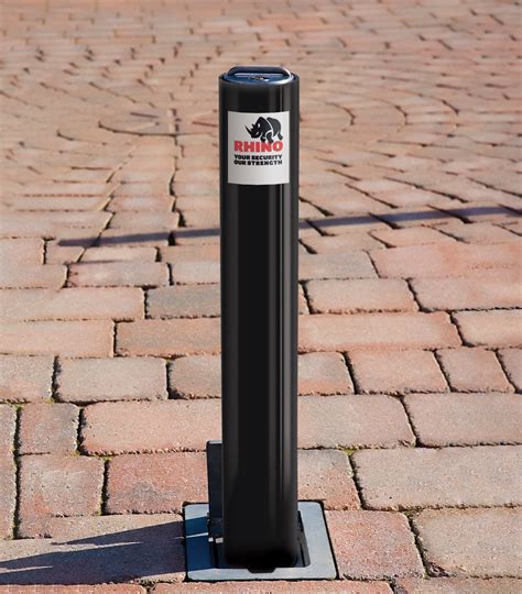 Rhino Rt Rd4 Black Steel Telescopic Security Bollard Powder Coated