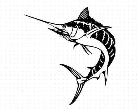 Marlin Svg Marlin Fishing Clipart Marlin Fish Png Marlin Fishing Dxf