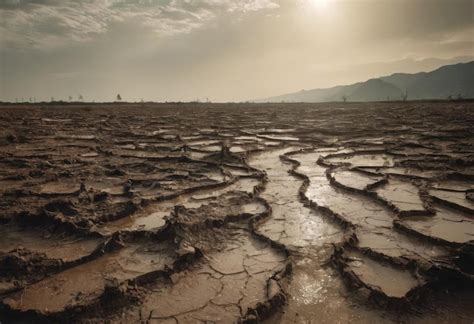 Rboles Muertos En La Tierra Seca Agrietada Met Fora Sequ A Crisis Del