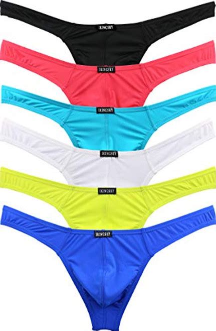 Ikingsky Mens Shining Thong Underwear Soft Stretch T Back Mens