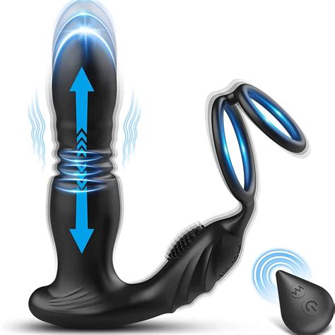 Prostate Massage Telescoping Vibration Silicone Anal Butt Plug Wireless