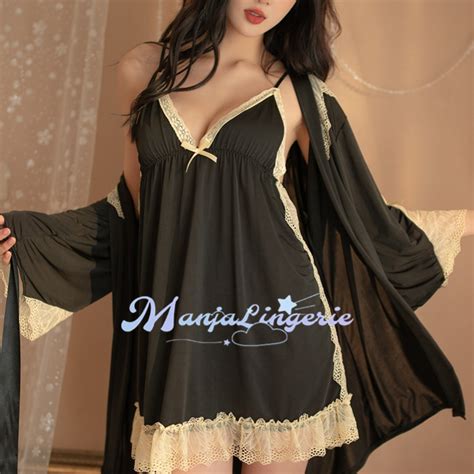 Jual Manja Girl One Set Kimono Dress Lingerie Sexy 6108 Shopee