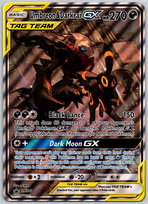 Jumbo Pokemon Card Umbreon Darkrai Gx Tag Team Holofoil Dark Moon Sm