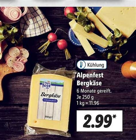 Alpenfest Bergkäse Angebot bei Lidl 1Prospekte de