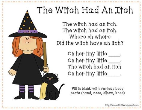 witch-itch-2 | Halloween preschool, Halloween songs, Preschool songs