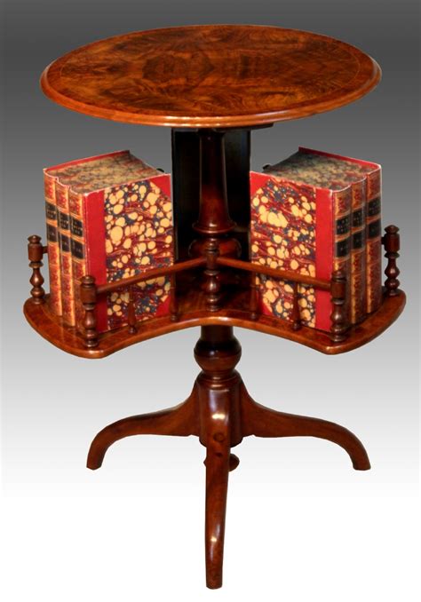 A Fine Victorian Burr Walnut Inlaid Revolving Library Table