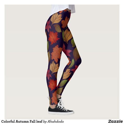 Colorful Autumn Fall Leaf Leggings Leaf Leggings Fall