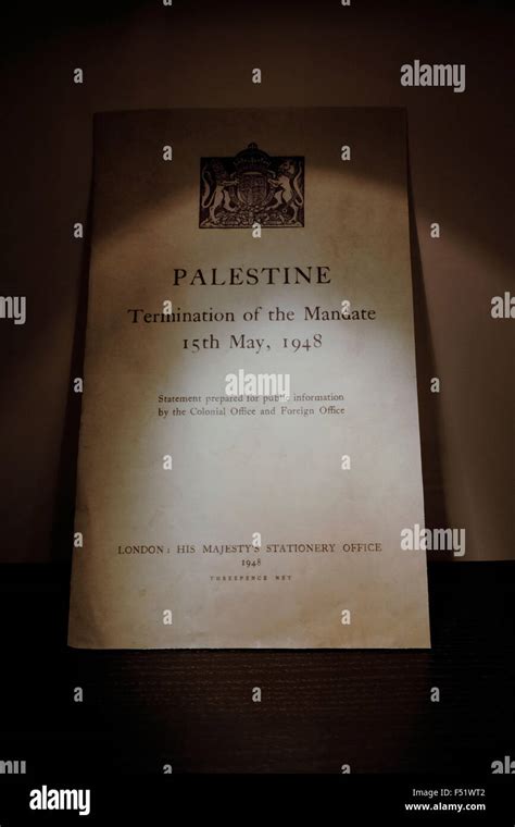 An Original Press Copy Of The Termination Of The British Mandate Of