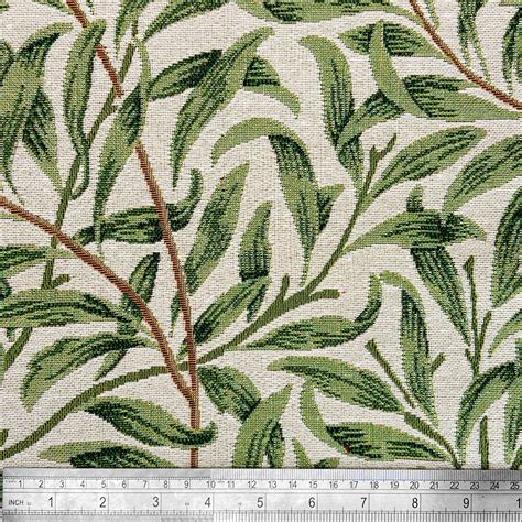 William Morris Willow Bough Sage Tapestry Fabric Ellbee Fabrics