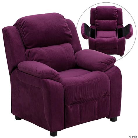 Emma Oliver Deluxe Padded Purple Microfiber Kids Recliner With
