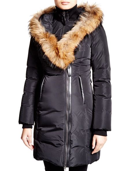 Mackage Kay Lavish Fur Trim Down Coat In Black Lyst