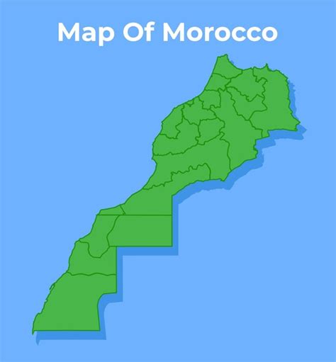 Mapa Detallado Del País De Marruecos En Ilustración Vectorial Verde