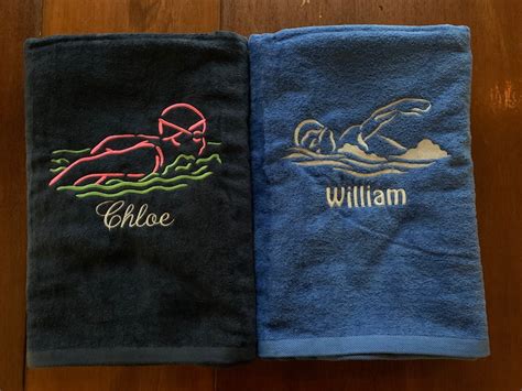 Personalized Swim Team Towels Beach Towel Bath Towel Etsy