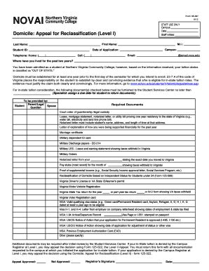 Fillable Online Nvcc Domicile Appeal For Reclassification Level L