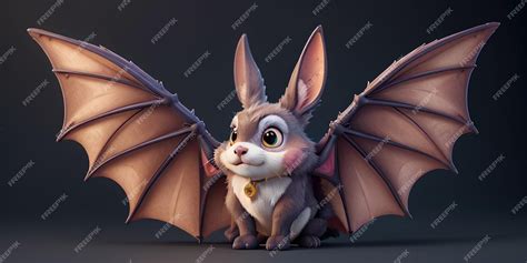 Premium AI Image | cute dragon vector cartoon grey bat grey bat cartoon