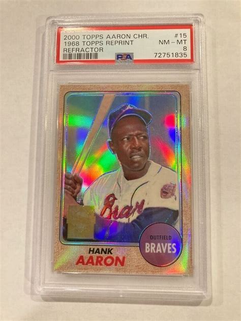 Psa Hank Aaron Reprint Topps Chrome Refractor Ebay