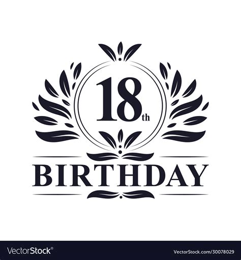 18 Years Birthday Logo 18th Birthday Celebration Vector Image