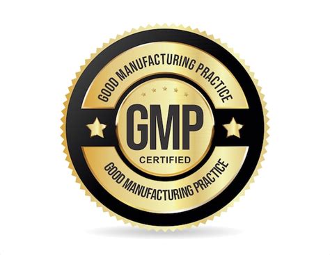 Premium Vector Gmp Good Manufacturing Practice Certified Gold Stamp