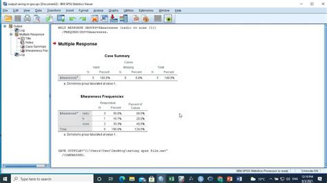 Spss Part Saving Spss Output Exporting Output Youtube