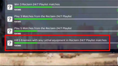 Kill 5 Enemies With Any Lethal Equipment In Reclaim Playlist Matches