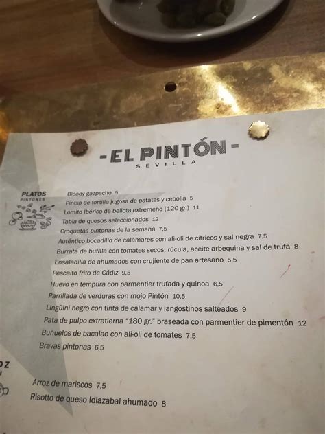 Menu At Restaurante El Pintón Seville