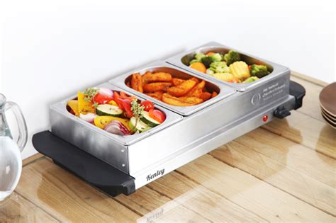 4 5L Kenley 3in1 Buffet Server Hot Plate Food Warmer Server Tray Stainless Steel