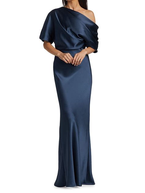 Satin One Shoulder Gown In One Shoulder Gown Mother Of Groom