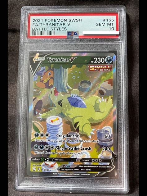 Pokemon PSA 10 Tyranitar V Full Alternate Art 155 163 Battle Styles