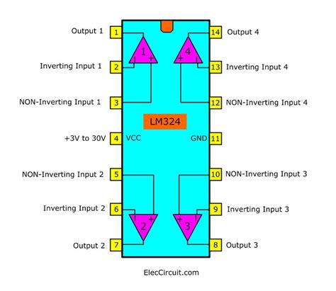 Audio Processor Circuit Using IC LM324 Lm324 Circuits Datasheet Pinout