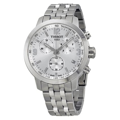 Tissot PRC 200 Chronograph Silver Dial Stainless Steel Men S Watch