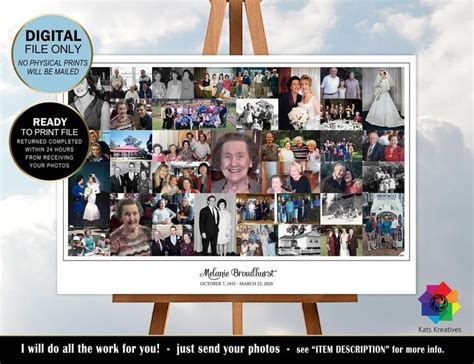 Memory Board For Funeral Funeral Memorial Collage Funeral Etsy