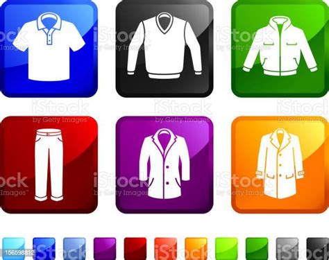 Man Clothing And Menswear Royalty Free Vector Icon Set Stickers Stock