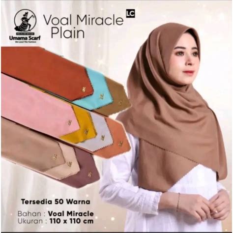 Jual Kerudung Segi Empat Polos Laser Cut Hijab Voal Miracle Plain Icon