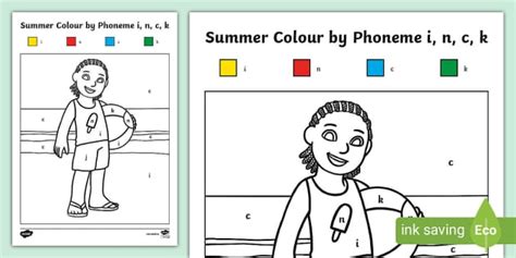 Summer Colour By Phoneme I N C K Teacher Made Twinkl