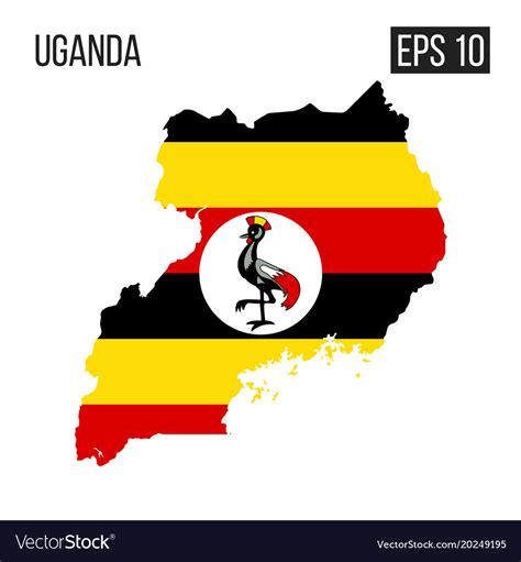 Uganda Map Border With Flag Eps Royalty Free Vector Image