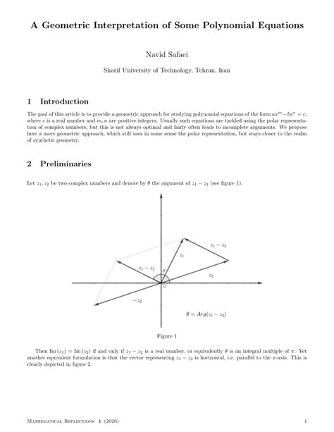 Pdf A Geometric Interpretation Of Some Polynomial Equations