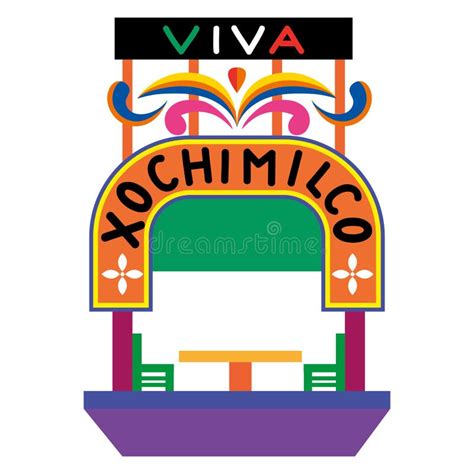 Mexico Xochimilco Trajinera Design Stock Vector Illustration Of