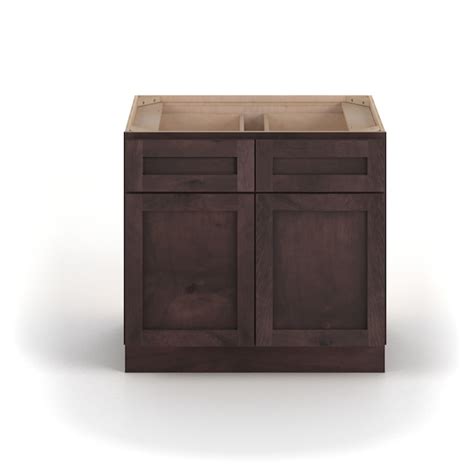 Valleywood Cabinetry 36 In W X 34 5 In H X 24 In D Rustic Hickory 2 Drawers Base Ready To