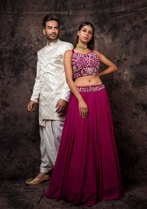 Sherwani Lehenga Choli Couple Matching Outfit Bride Groom Etsy