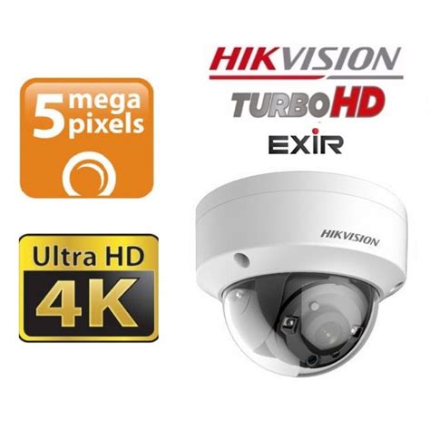 Dome Exterior TurboHD 3 0 TVI 5Mpx Lentila 2 8mm IR 20m Hikvision DS