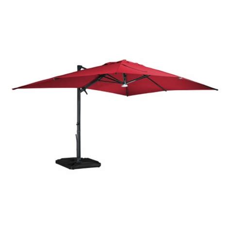 Mondawe Ft Square Solar Led Cantilever Patio Umbrella With Included